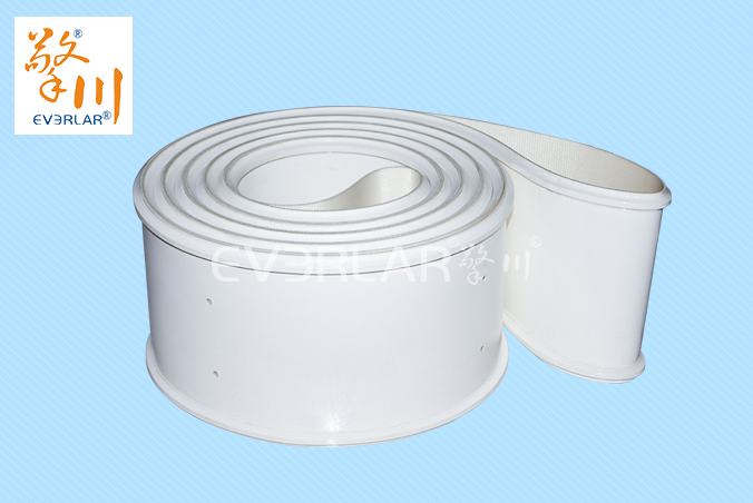 白色PU輸送帶加雙邊導(dǎo)條打孔耐磨耐油抗拉力強工業(yè)皮帶