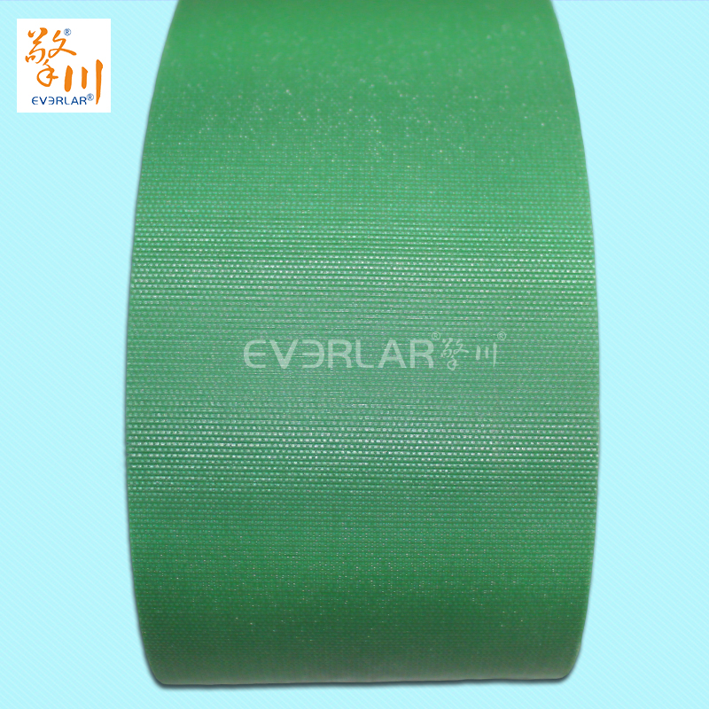 雙面纖維輸送帶綠色加導條防偏移包裝行業(yè)物料傳送皮帶定制