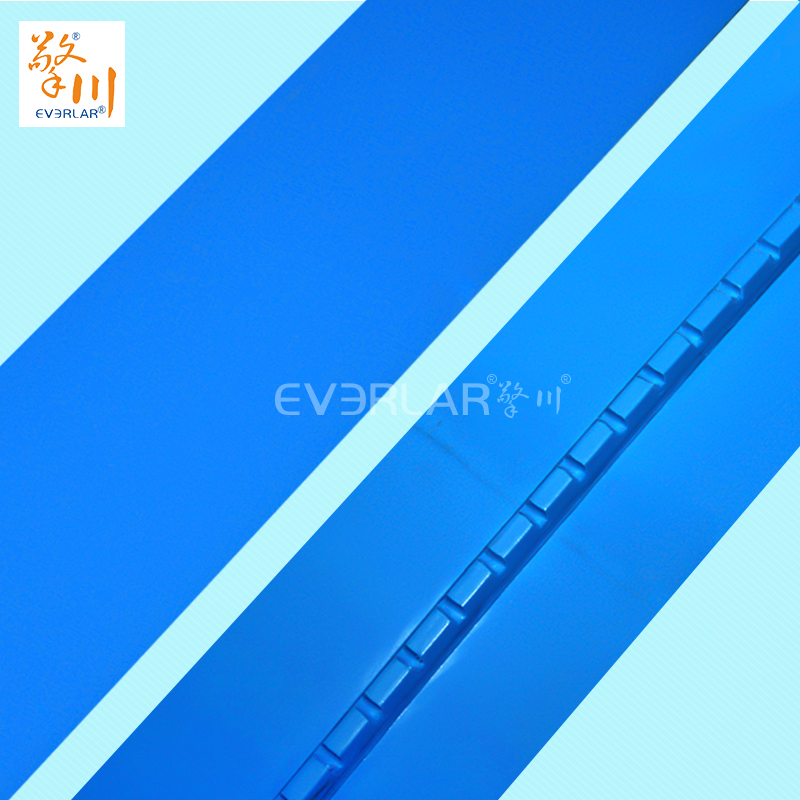 易清潔TPU輸送帶加導條精準定位藍色食品級傳送帶廠家定制