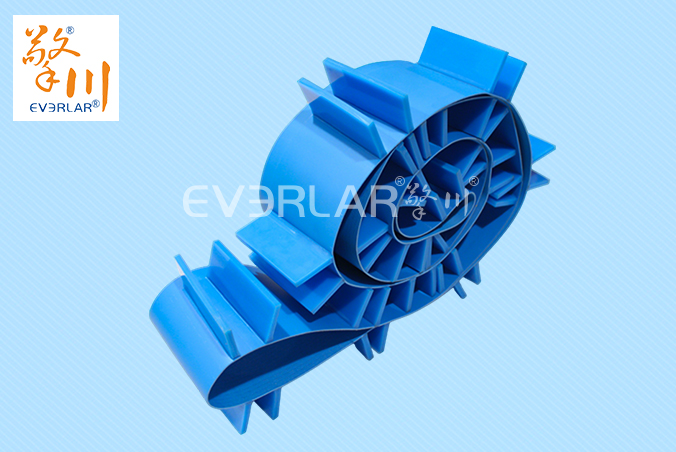 藍(lán)色PU輸送帶加擋板耐腐蝕食品級海鮮分揀機(jī)專配傳輸帶廠家定制