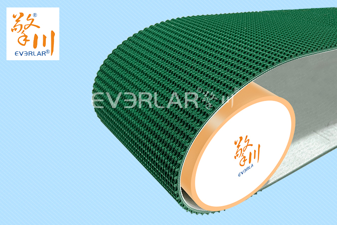 綠色PVC花紋帶防滑耐磨食品加工行業(yè)自動化包裝線輸送帶廠家定制
