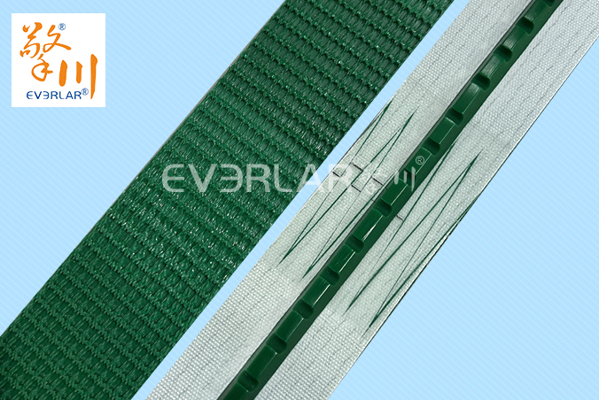 綠色PVC花紋帶加導(dǎo)條耐磨防滑物流行業(yè)快遞分揀機(jī)輸送帶擎川定制