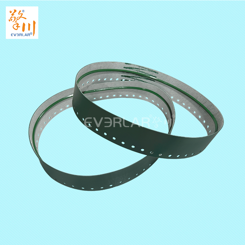 墨綠PU輸送帶加導條打孔耐磨抗腐蝕食品級包裝封口機工業(yè)皮帶定制