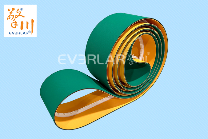 黃綠片基帶加導(dǎo)條耐磨防滑電子行業(yè)電子元件分揀機工業(yè)皮帶擎川定制