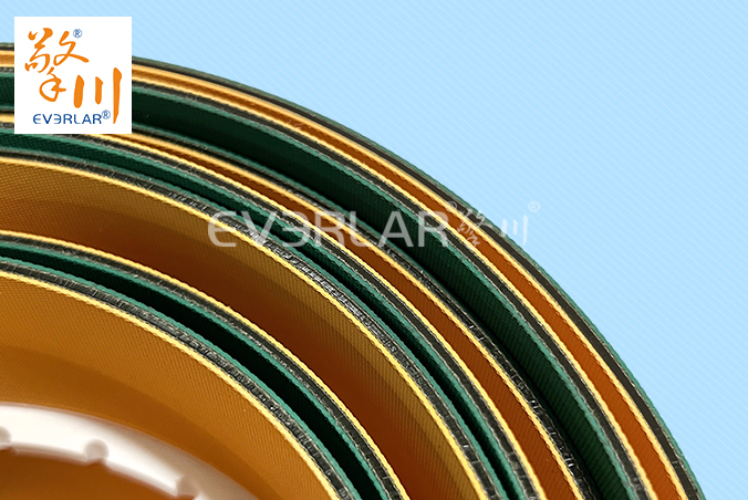 黃綠片基帶加導(dǎo)條耐磨防滑電子行業(yè)電子元件分揀機工業(yè)皮帶擎川定制