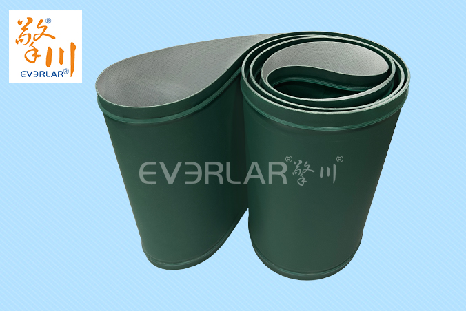 墨綠色PU輸送帶加雙導條耐磨抗撕裂食品電子物流分揀機皮帶擎川定制