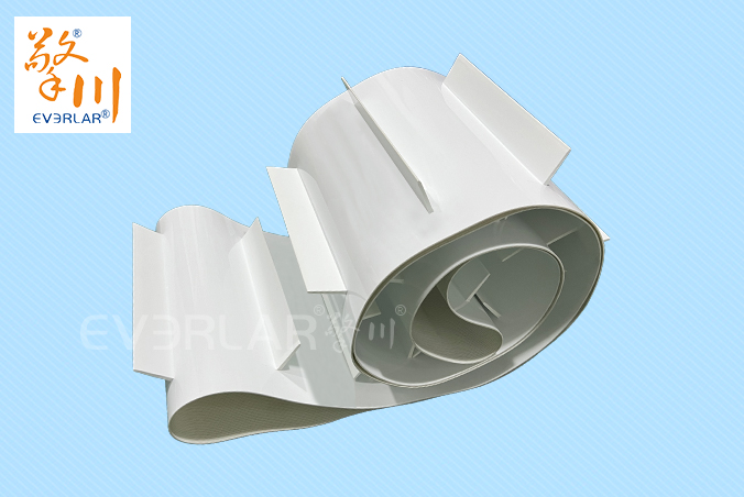 白色PU食品級輸送帶加擋板耐磨耐油食品包裝電子分揀線提升機皮帶定制