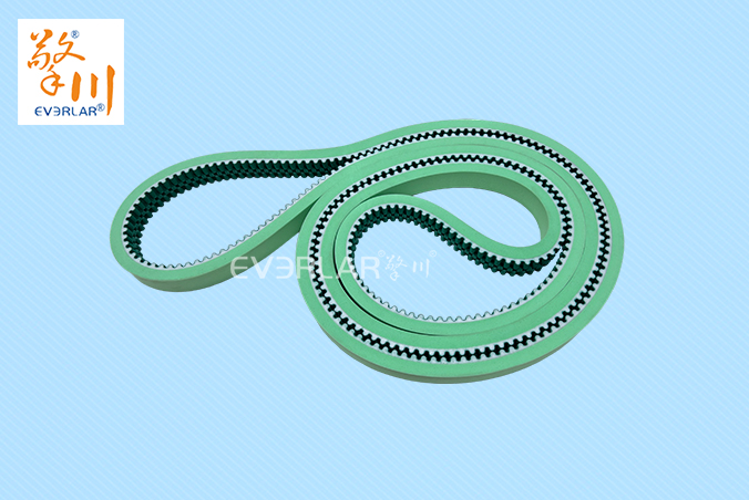 PU同步帶加綠布發(fā)泡膠耐磨耐油食品包裝機傳動帶廠家定制加工