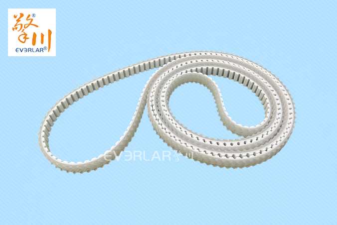 白色聚氨酯PU同步帶加魚骨紋耐磨耐油食品包裝分揀機(jī)傳動(dòng)帶everlar定制