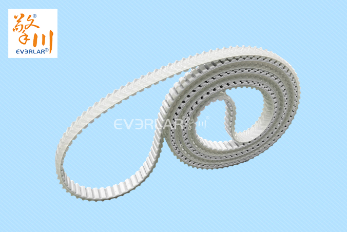白色聚氨酯PU同步帶加魚骨紋耐磨耐油食品包裝分揀機(jī)傳動(dòng)帶everlar定制