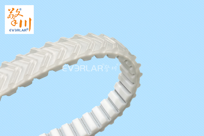 白色聚氨酯PU同步帶加魚骨紋耐磨耐油食品包裝分揀機(jī)傳動(dòng)帶everlar定制