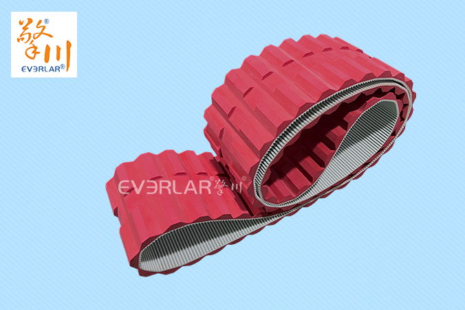 擎川定制PU同步帶加紅膠開槽精準(zhǔn)傳動食品包裝生產(chǎn)線聚氨酯傳動帶