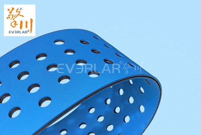 藍(lán)色片基帶打孔低噪音耐磨紡織印刷糊盒機(jī)皮帶尼龍平面?zhèn)鲃?dòng)帶