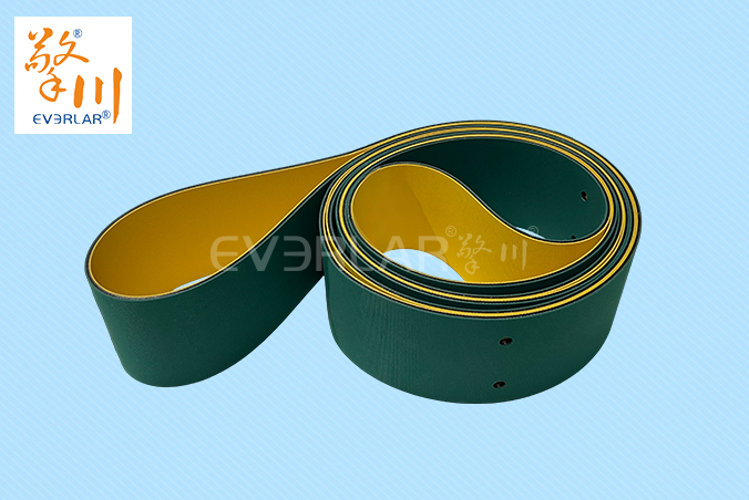 黃綠片基帶加打孔低噪音抗撕裂印刷紡織包裝行業(yè)高速傳動(dòng)帶